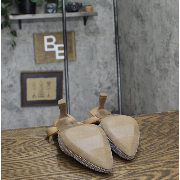 a new day Isabel Wide Width Embellished Slingback Kitten Heels Clear Brown 7W - Picture 5 of 10